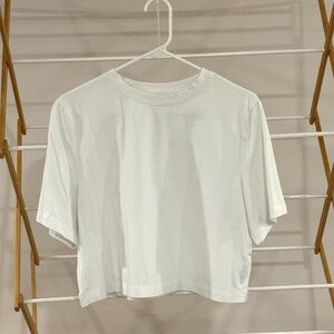 a new day White Crop Tee